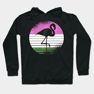 Flamingo Bird Gender Queer Pride Ally Hoodie